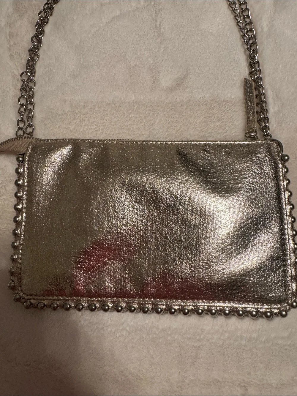 Metallic Gold Chain-Trim Women’s Clutch Bag